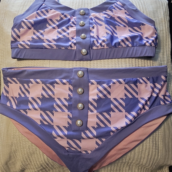 NEW Beach Riot Pink and Purple Bikini Bottom - Picture 1 of 7